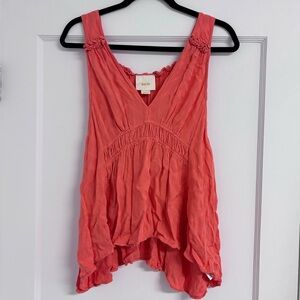 Anthropologie Maeve Orange Bretta Babydoll Tank Top Small